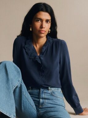 Sezane Chlo - Navy Silk